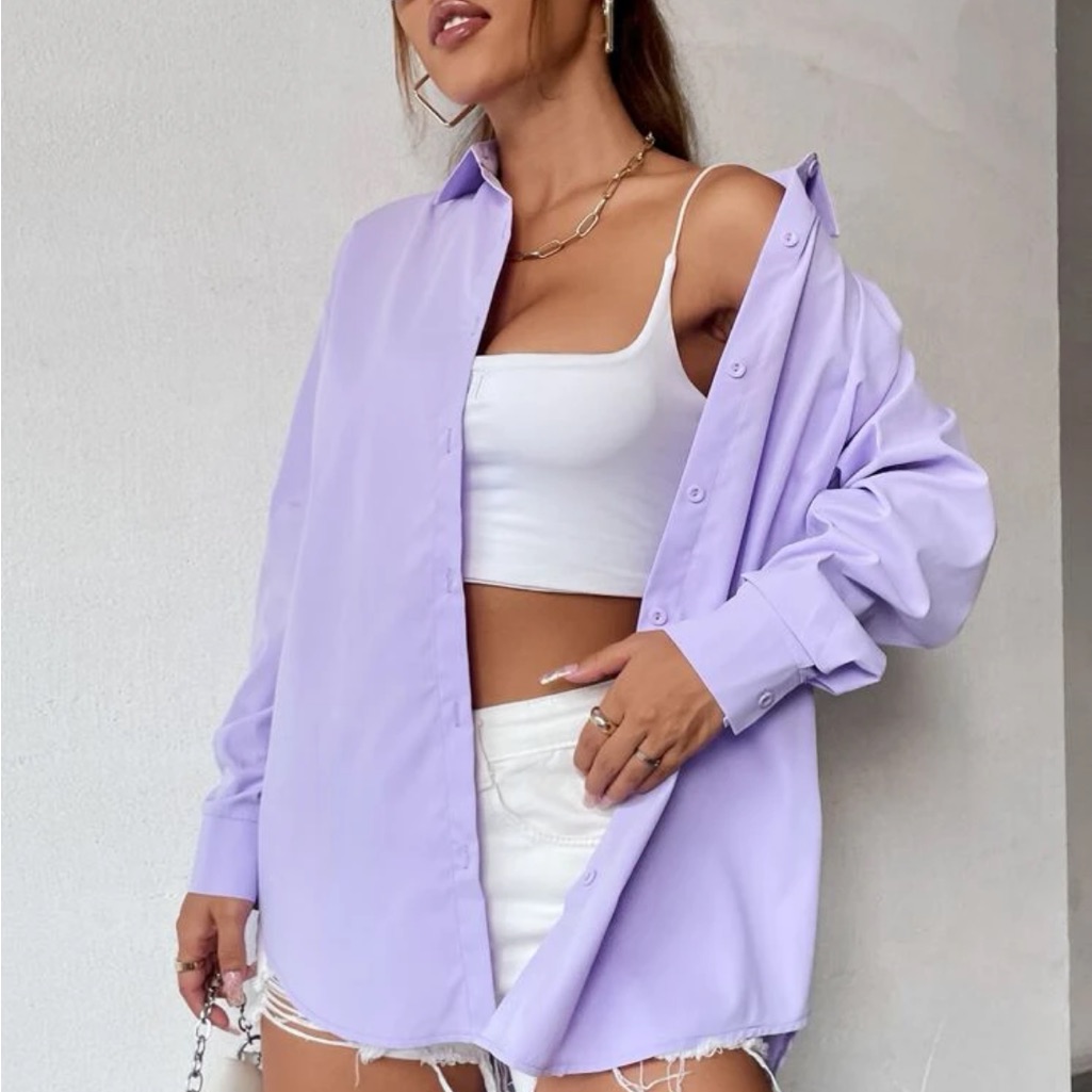 Shein Lilac Purple Shirt